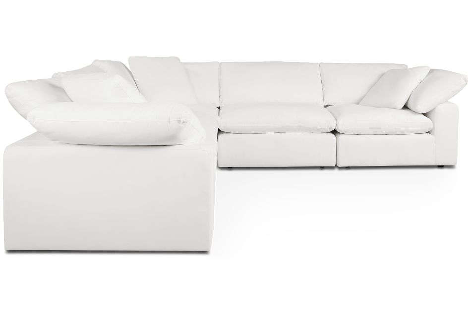 Nixon White Fabric 5piece Modular Sectional