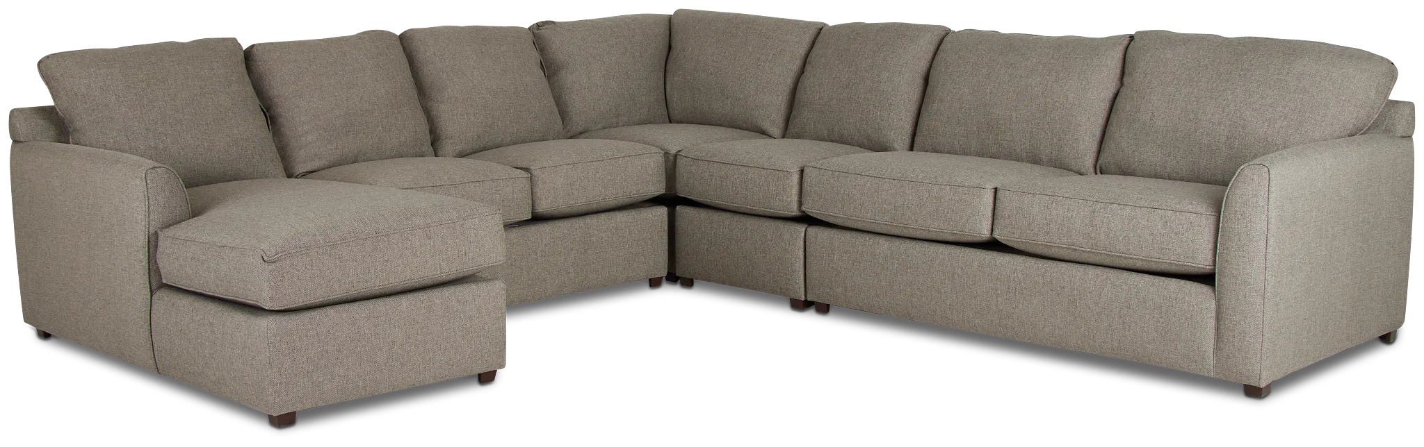 Asheville Brown Fabric Large Left Chaise Sectional