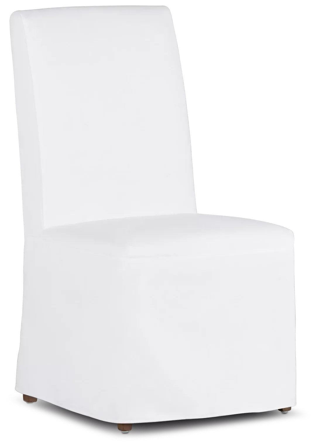 Harbor White Long Slipcover Chair With Medium-tone Leg