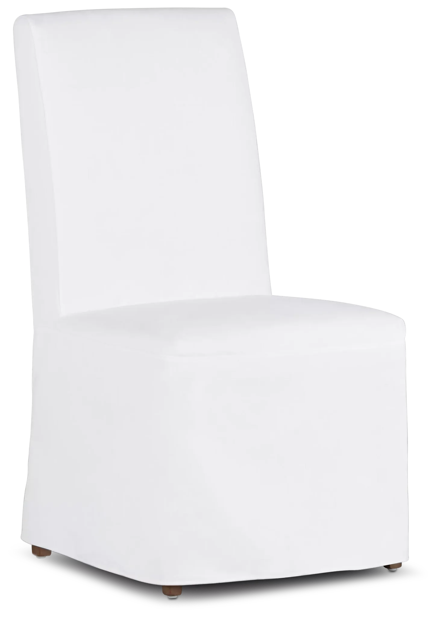Harbor White Long Slipcover Chair With Medium-tone Leg