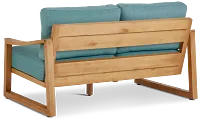 Tobago Light Tone Loveseat With Teal Cushions