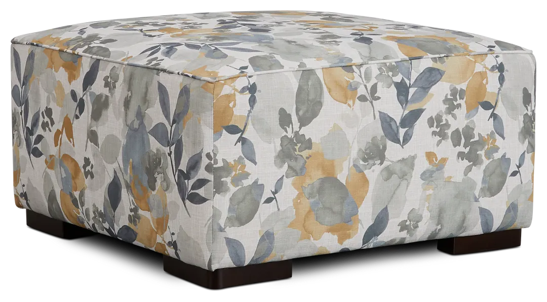 Wellstone Gray Fabric Cocktail Ottoman
