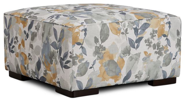 Wellstone Gray Fabric Cocktail Ottoman