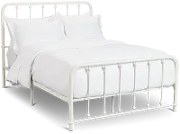 Rory White Metal Panel Bed