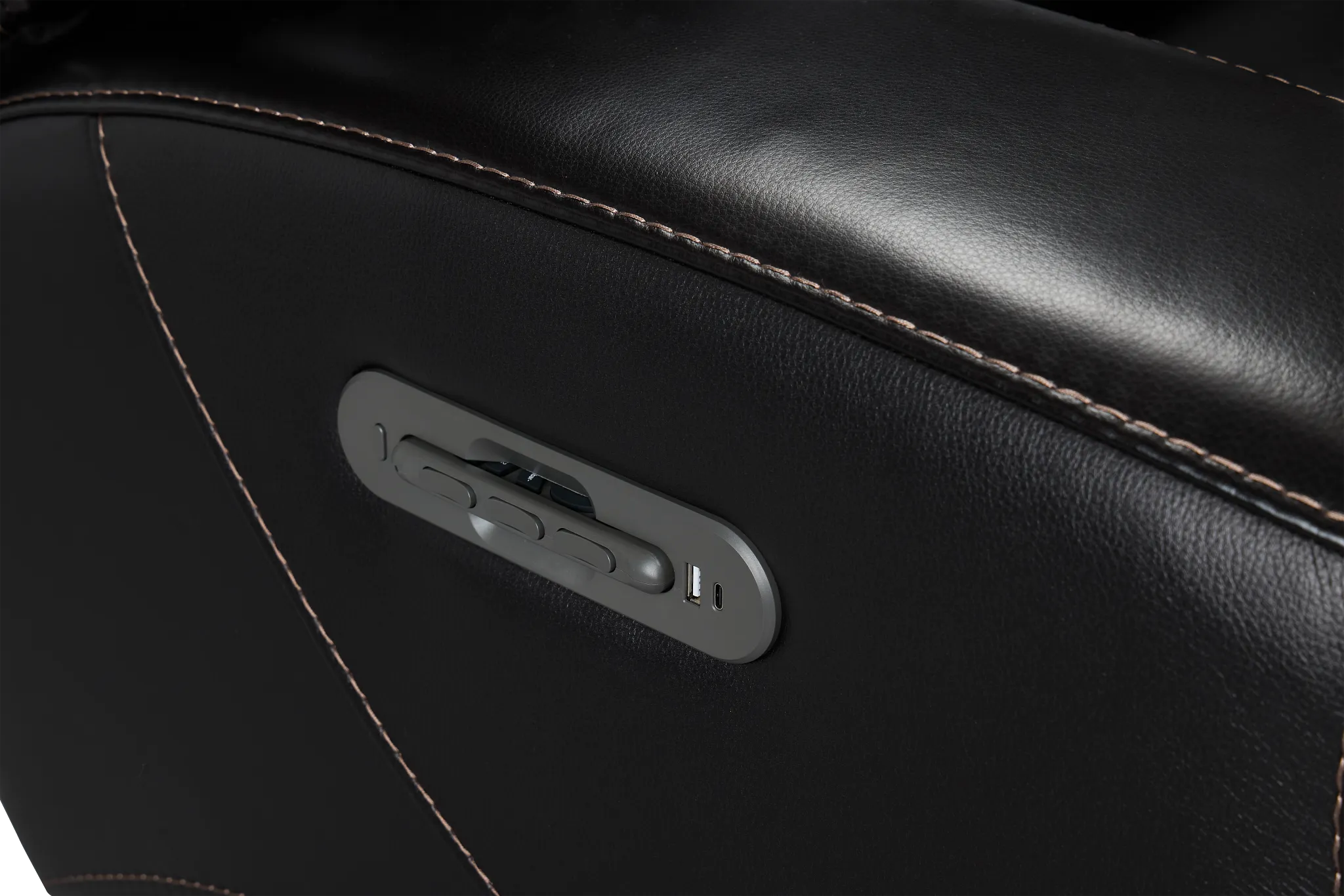 Casey Black Lthr/vinyl Power Reclining Sofa