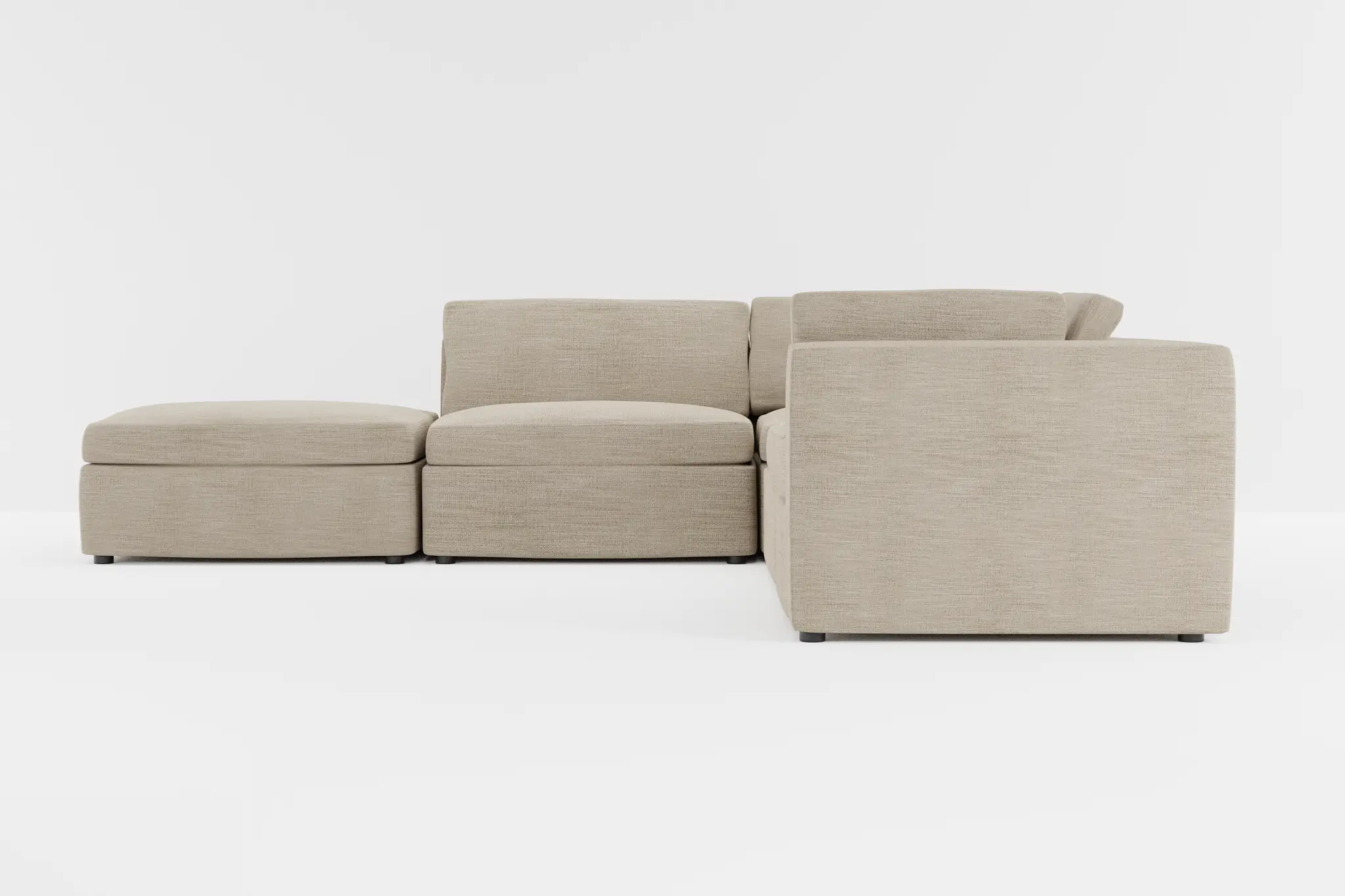 Destin Victory Taupe Fabric 5pc Bumper Sectional Destin Victory Taupe Fabric 5pc Bumper Sectional