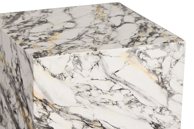 Sebbie White Square End Table