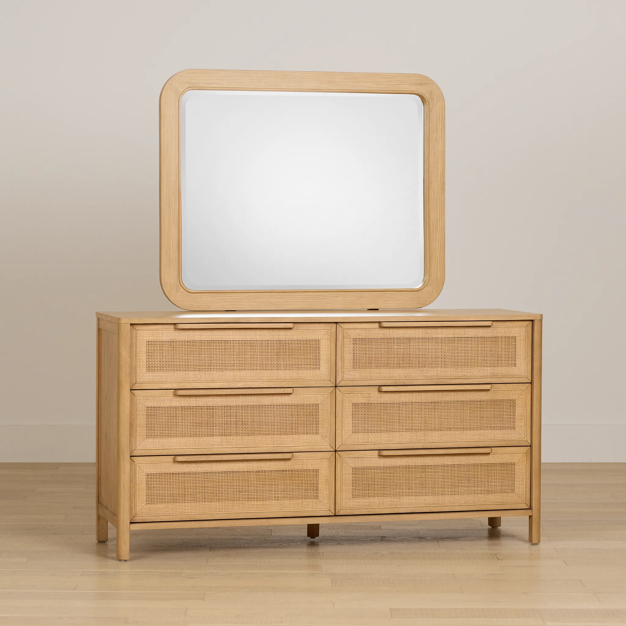 Pacific Light Tone 6-drawer Dresser & Mirror
