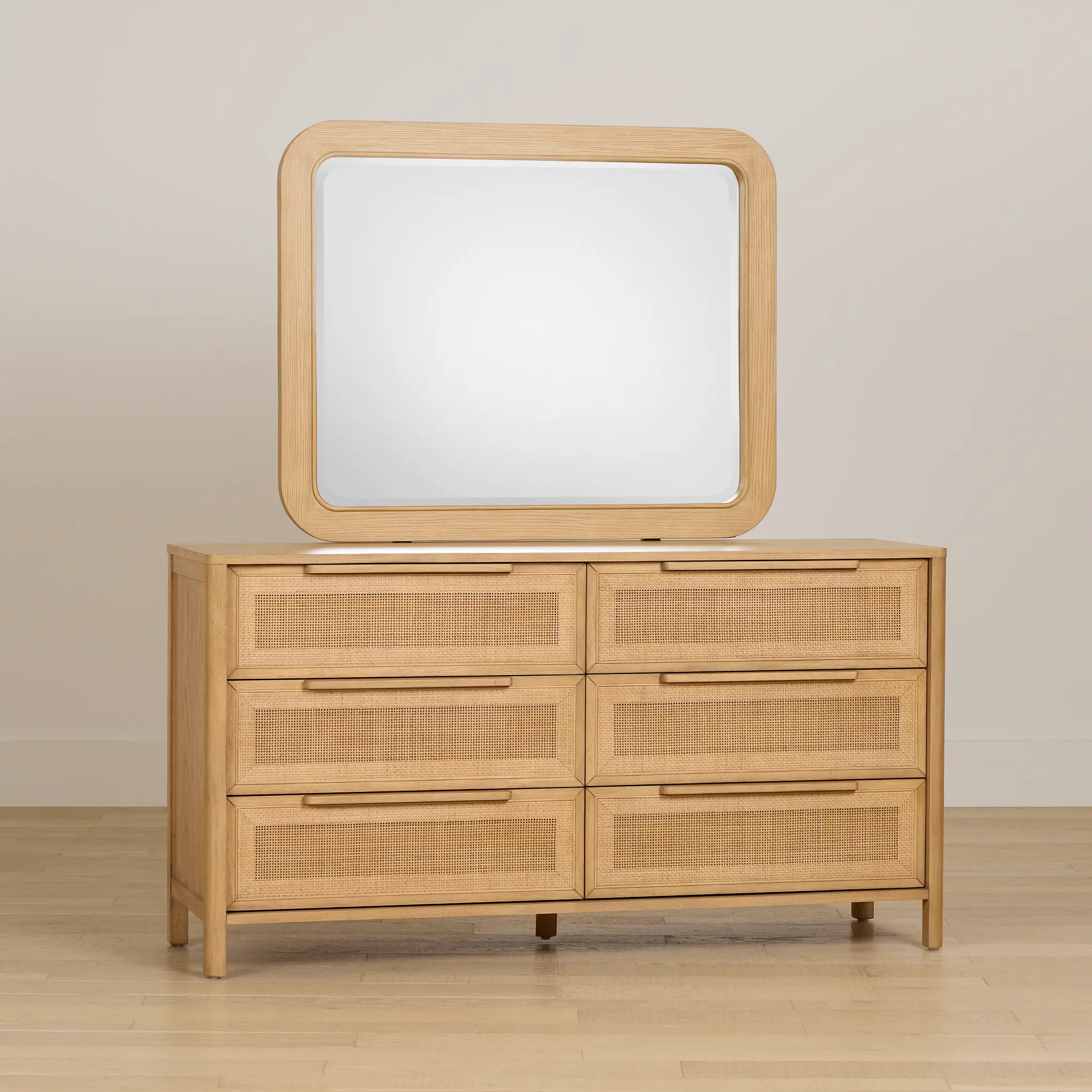 Pacific Light Tone 6-drawer Dresser & Mirror Pacific Light Tone 6-drawer Dresser & Mirror