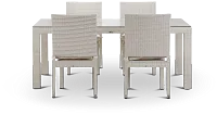 Bahia White 72" Rectangular Table & 4 Chairs