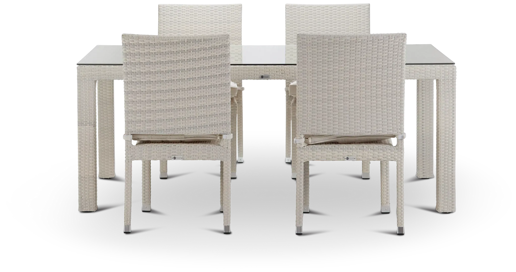 Bahia White 72" Rectangular Table & 4 Chairs