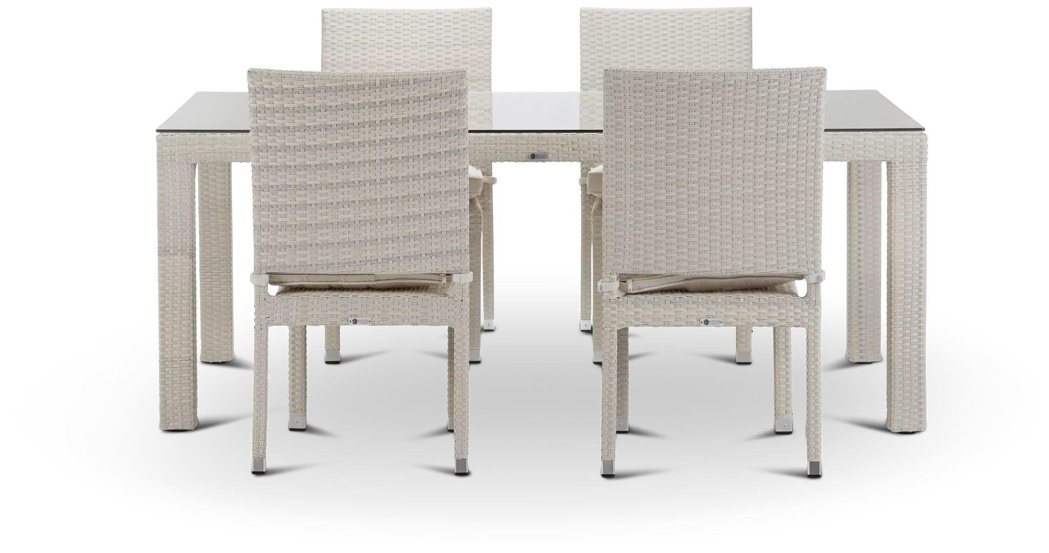 Bahia White 72" Rectangular Table & 4 Chairs Bahia White 72" Rectangular Table & 4 Chairs