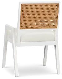 Malibu White Woven Upholstered Arm Chair