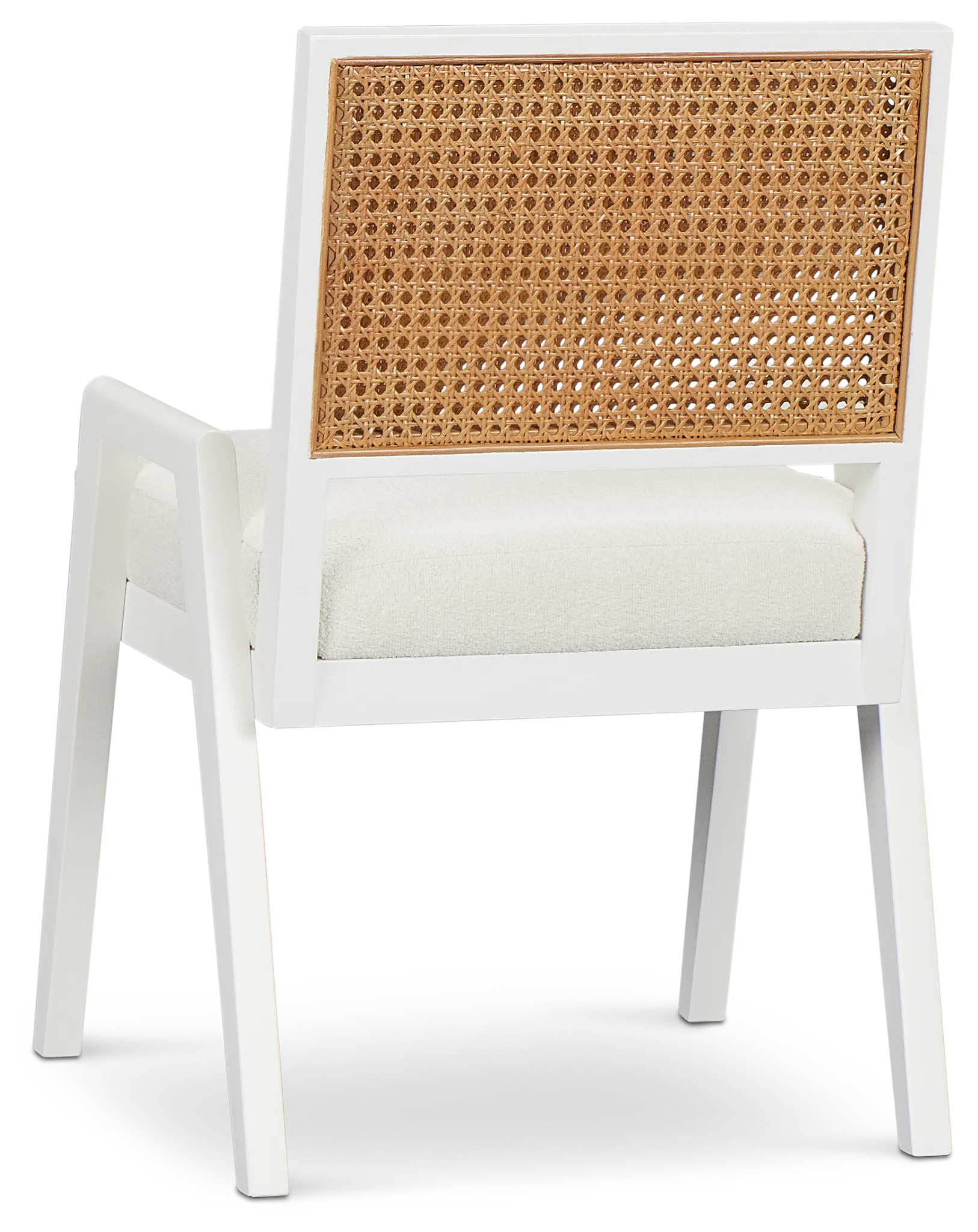 Malibu White Woven Upholstered Arm Chair