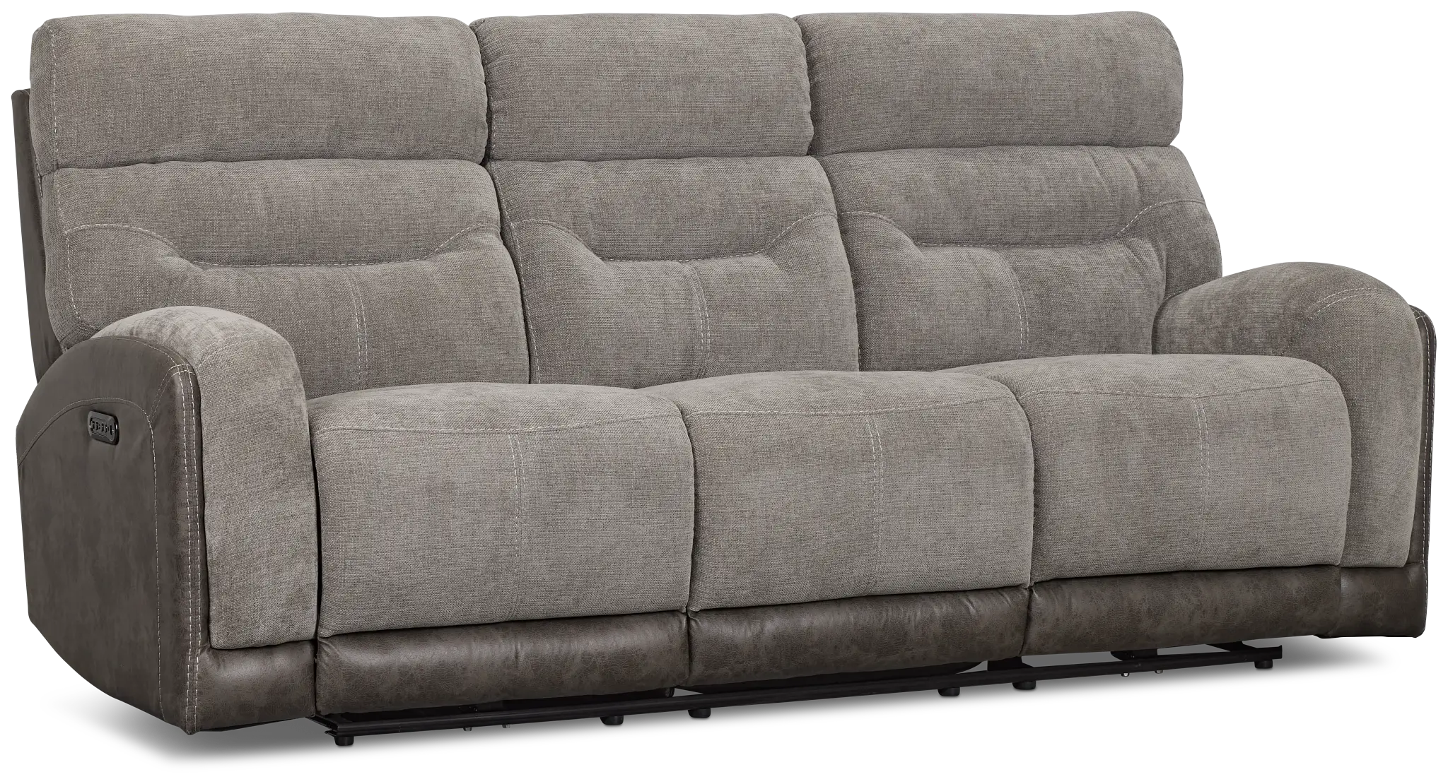 Travis Gray Fabric Power Reclining Sofa Travis Gray Fabric Power Reclining Sofa