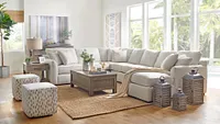 Asheville Light Taupe Fabric Medium Right Chaise Sectional