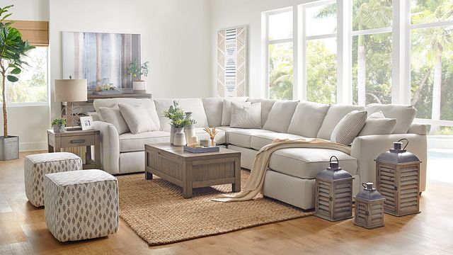 Asheville Light Taupe Fabric Medium Right Chaise Sectional