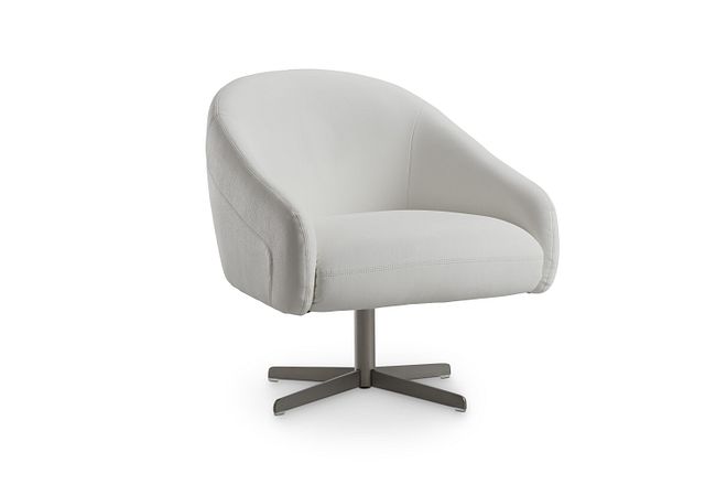 Frankie White Swivel Accent Chair