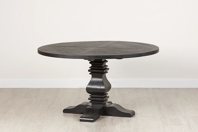 54 inch round black dining table