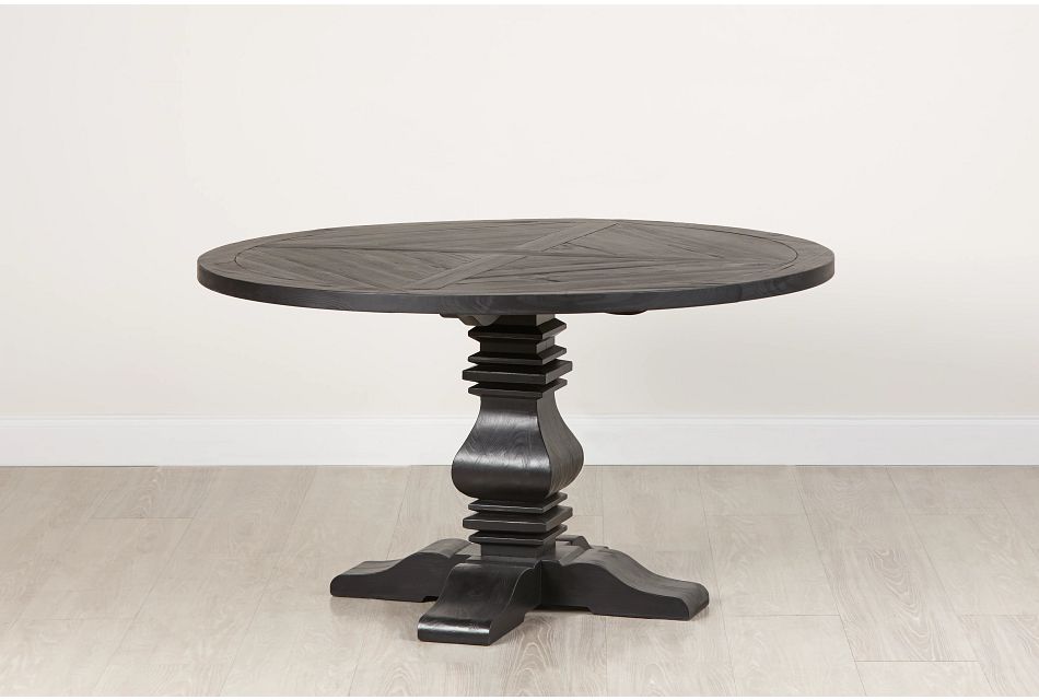 Hadlow Black 54 Round Table Dining, 54 Round Pedestal Dining Table