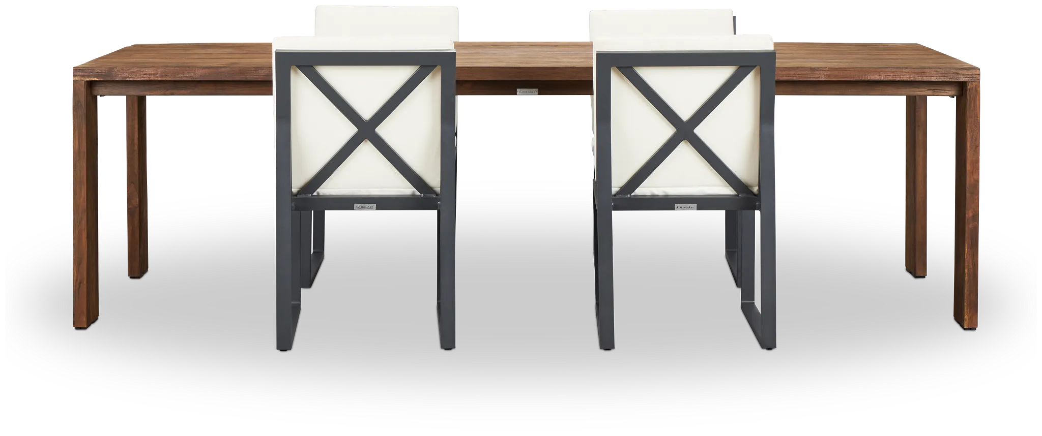 Linear Dark Gray White 102" Aluminum Table & 4 Cushioned Side Chairs