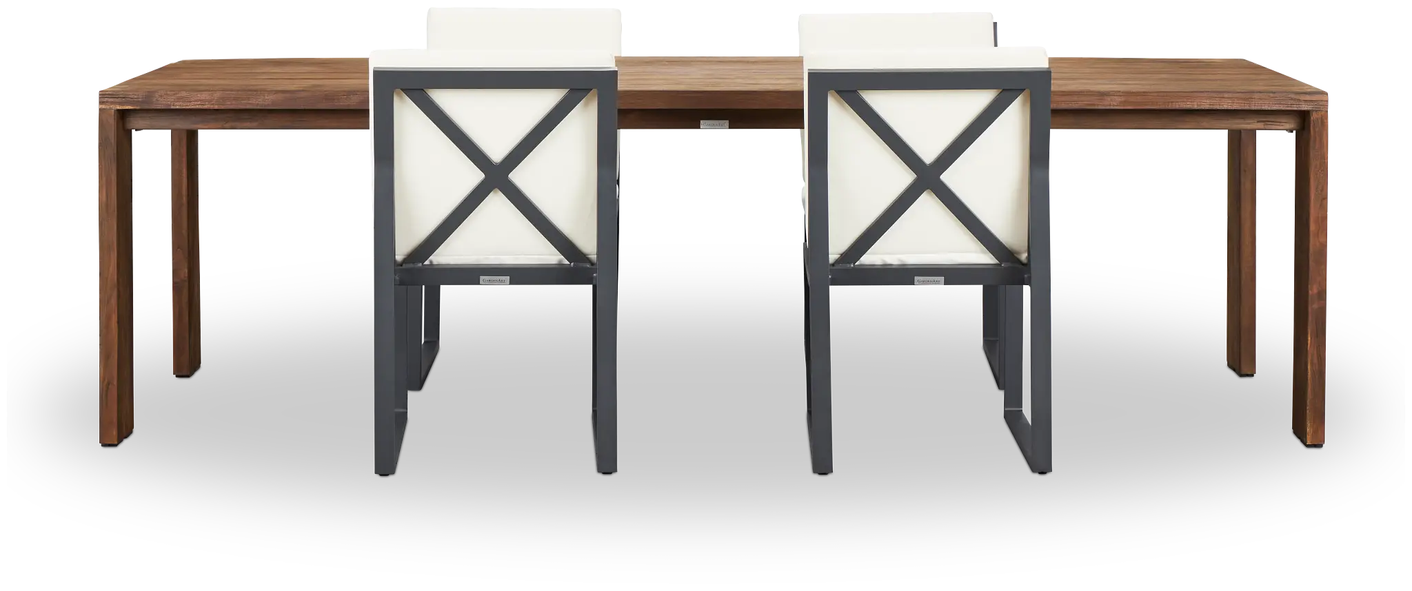 Linear Dark Gray White 102" Aluminum Table & 4 Cushioned Side Chairs Linear Dark Gray White 102" Aluminum Table & 4 Cushioned Side Chairs