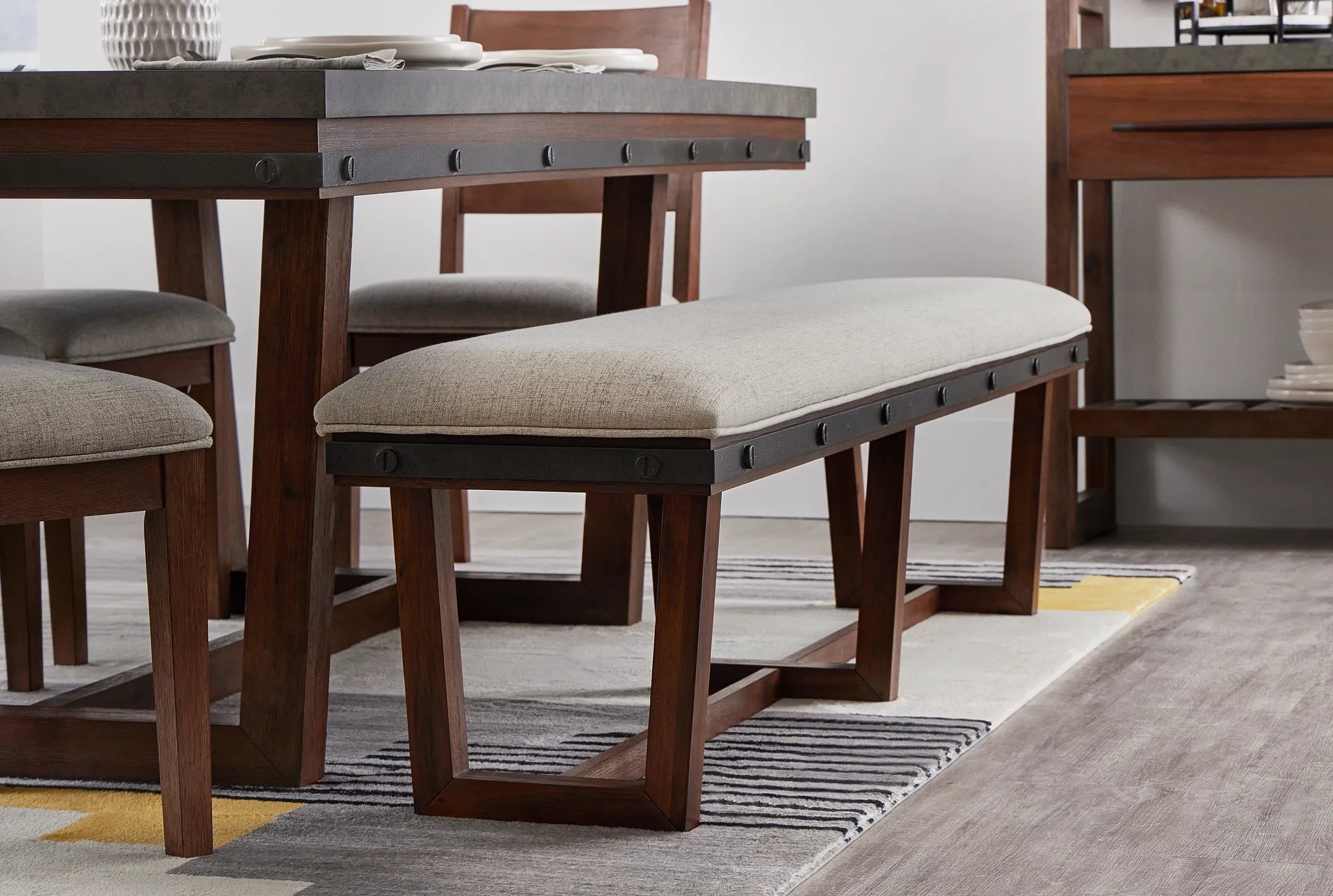 Forge Dark Tone Dining Bench