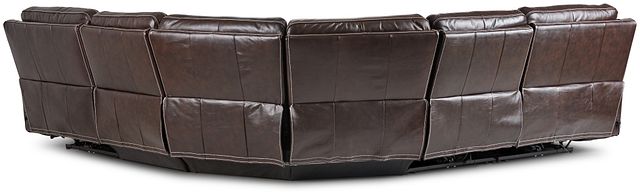 Valor Dark Brown Leather Small Two-arm Power Reclining Sectional (5)