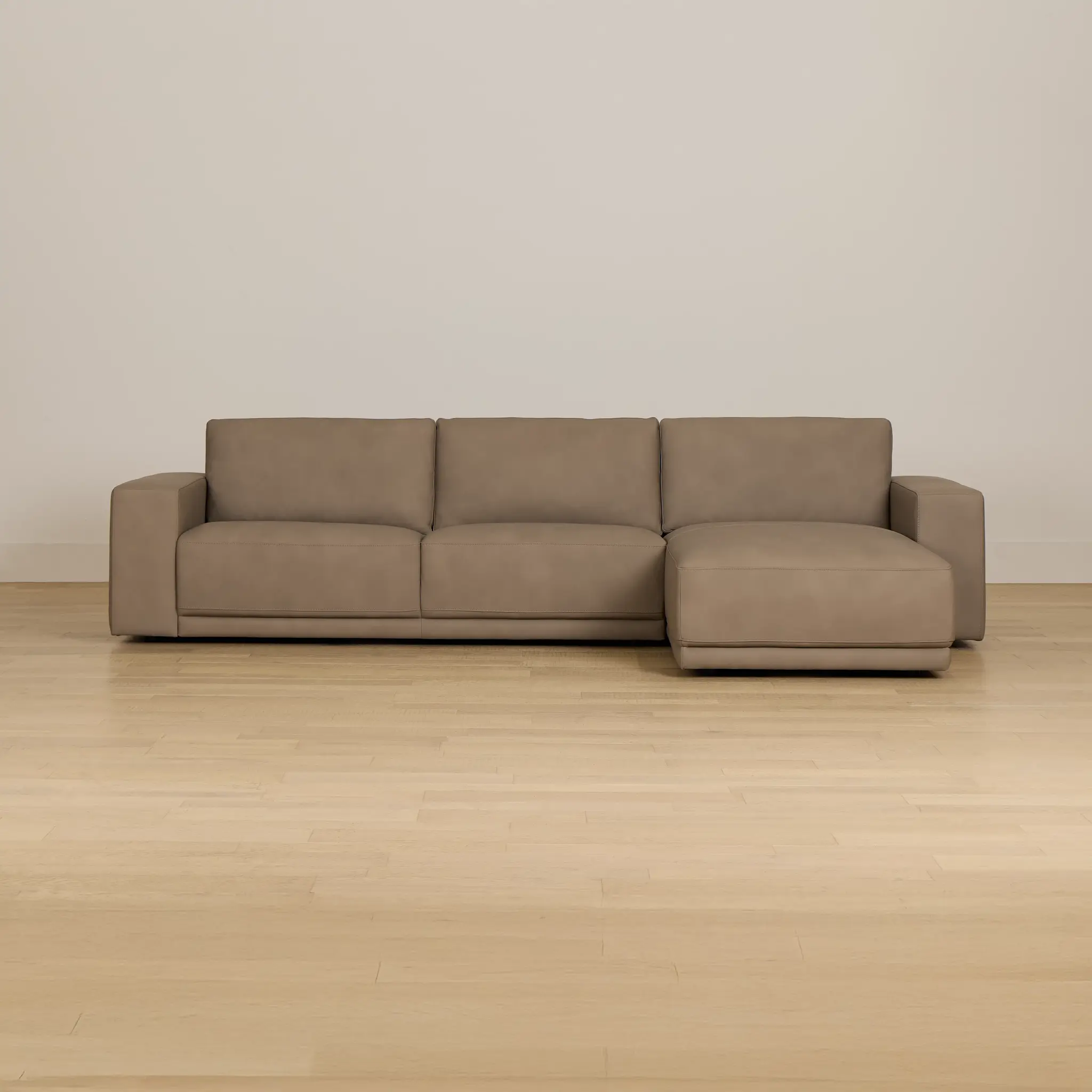 Kellan Taupe Leather Right Chaise Sectional Kellan Taupe Leather Right Chaise Sectional