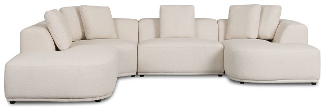 Catalina Beige Fabric Medium Right Chaise Sectional