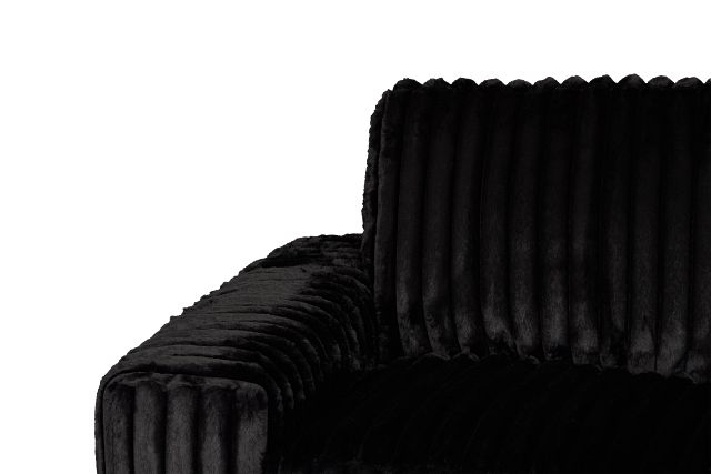 Teddy Black Fabric Loveseat