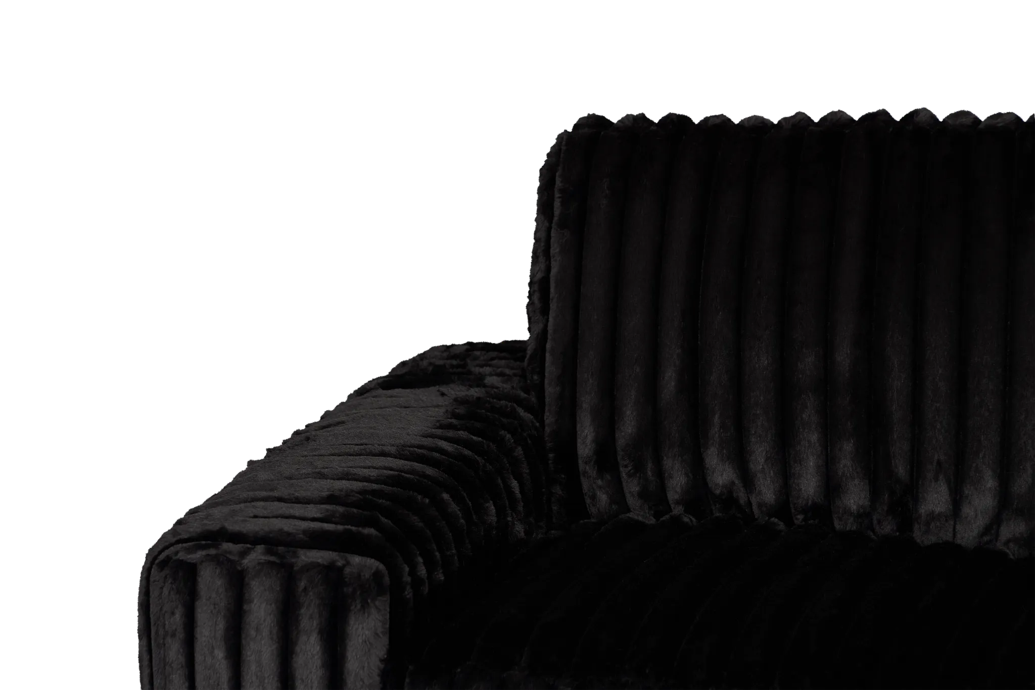 Teddy Black Fabric Loveseat