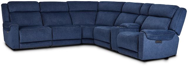 blue reclining sectional