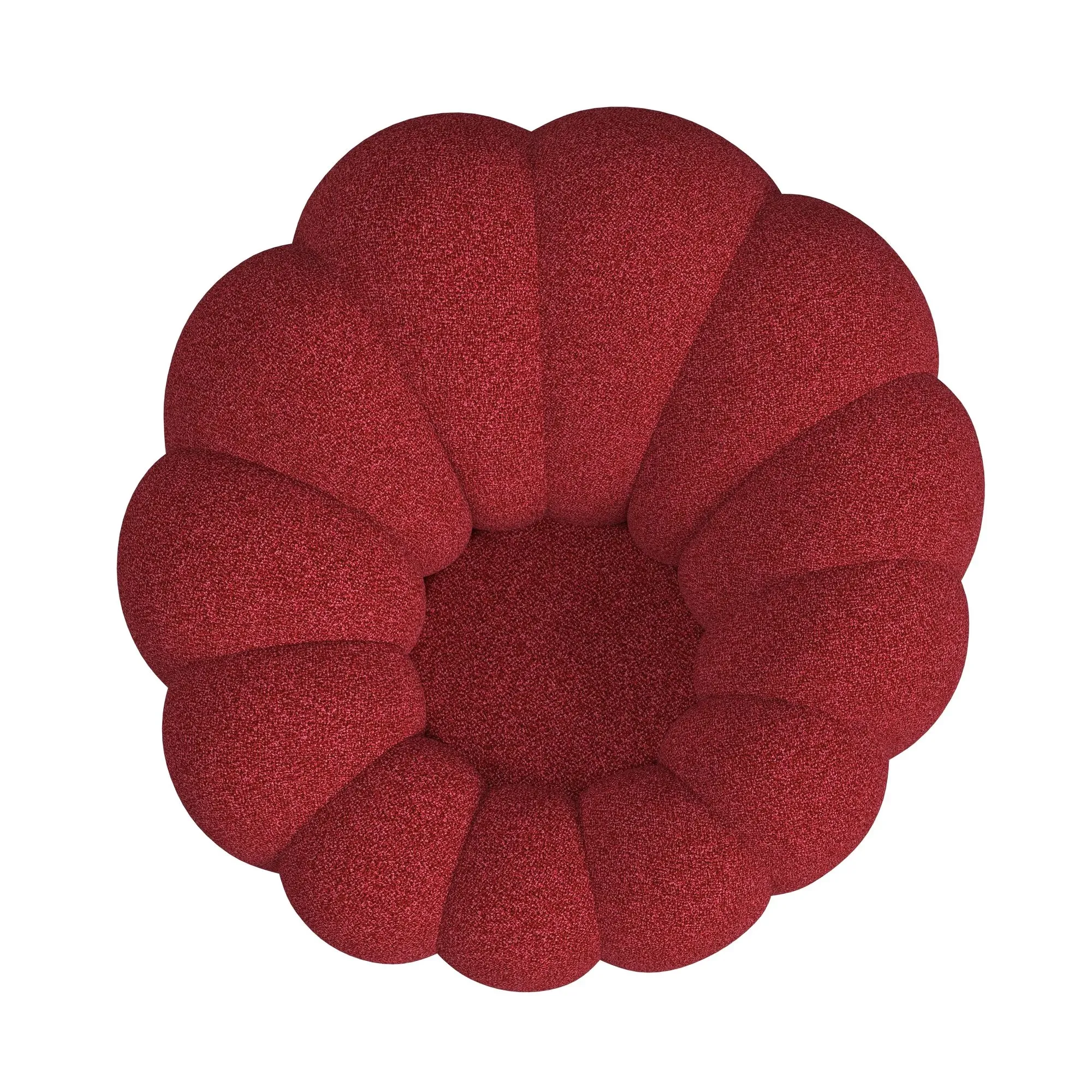Kenzo Red Fabric Chair & Ottoman