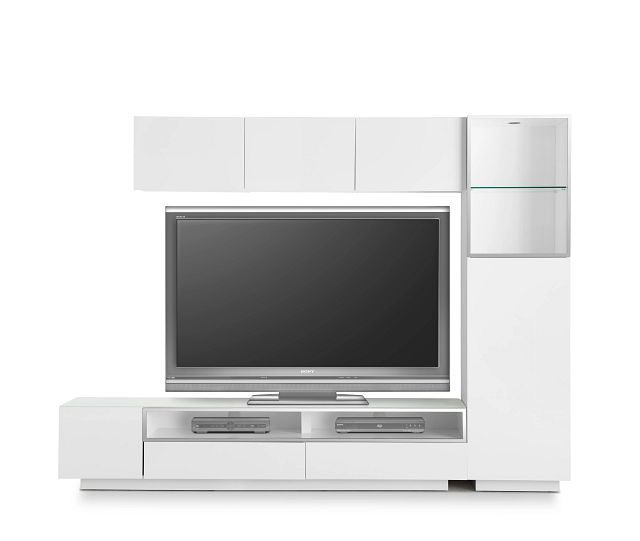 Vancouver White 108" 5-piece Right Modular Entertainment Wall
