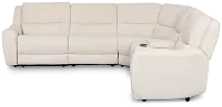 Bennett Light Beige Fabric Medium Dual Power 2-arm Reclining Sectional