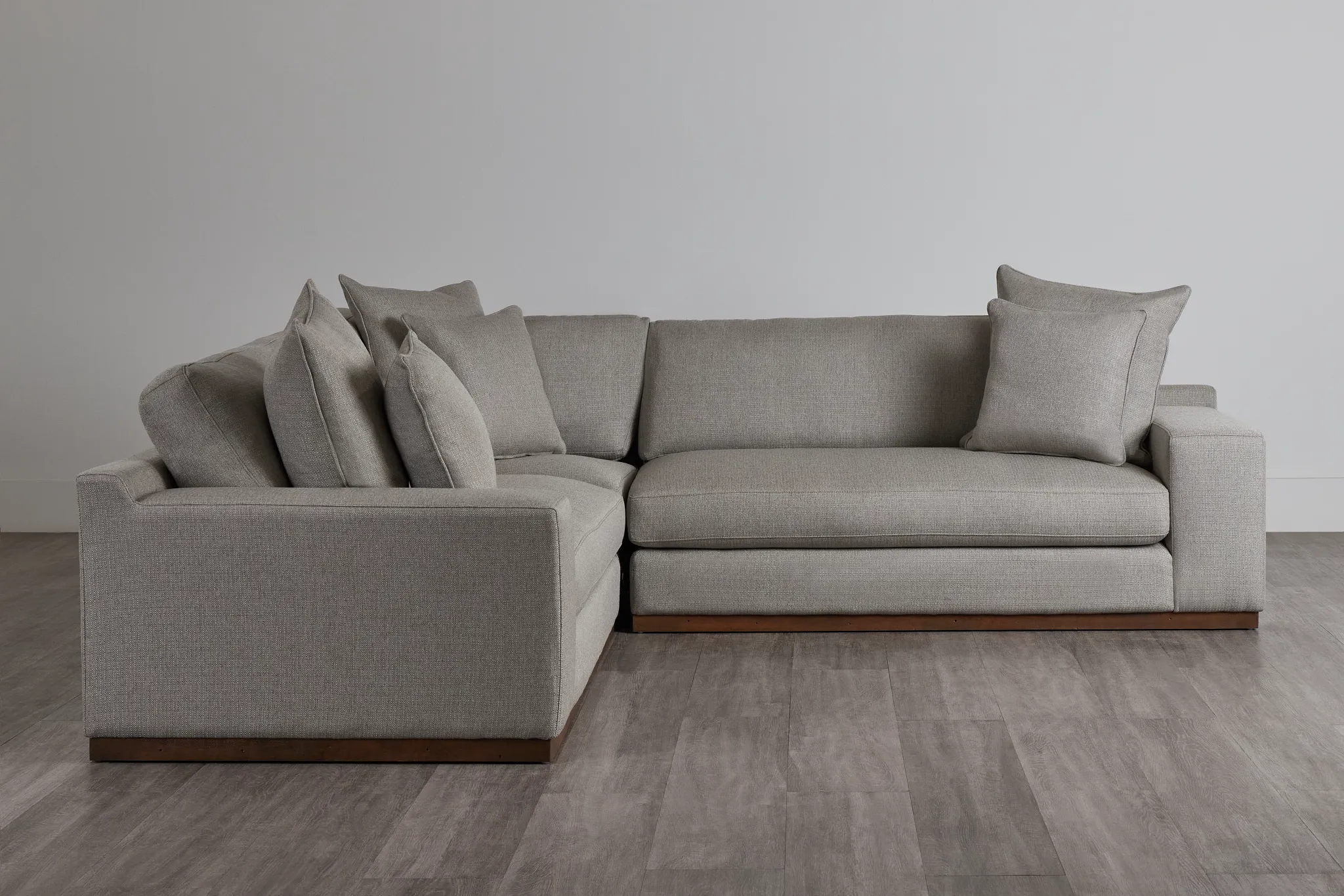 Mckenzie Light Gray Fabric Small Two-arm Sectional