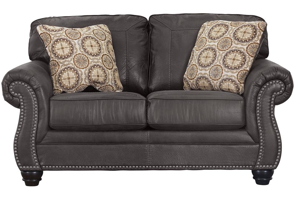 Breville Dark Gray Micro Loveseat Living Room Loveseats City