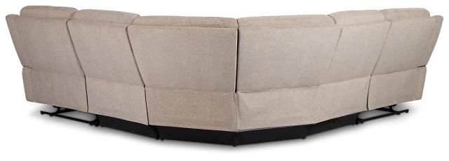 Walker Beige Fabric Small Two-arm Manually Reclining Sectional