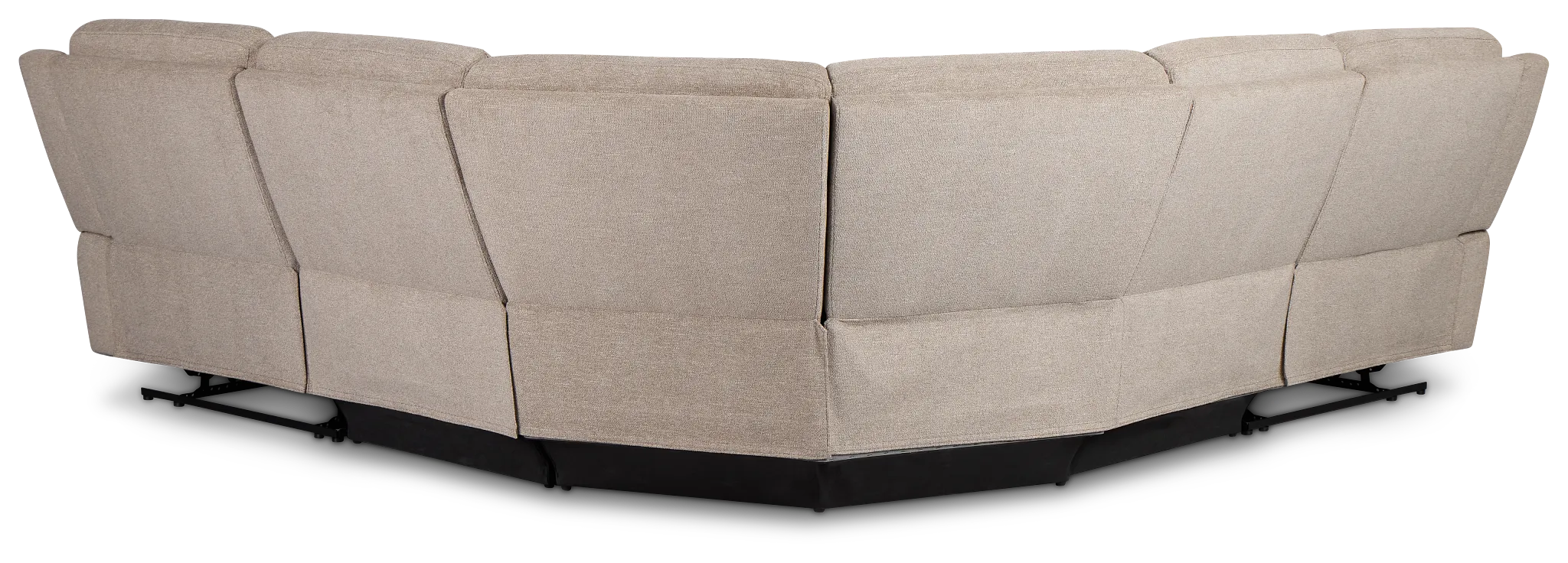 Walker Beige Fabric Small Two-arm Manually Reclining Sectional