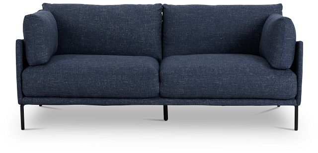 Oliver 79" Dark Blue Fabric Sofa