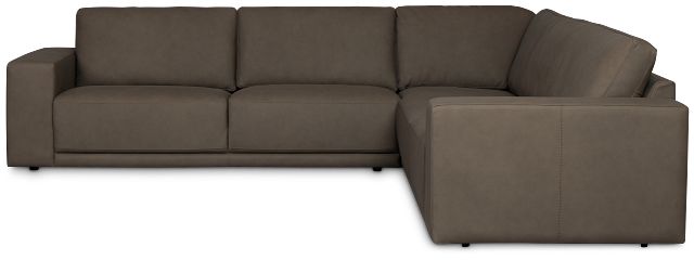 Kellan Dark Gray Leather Small Two-arm Sectional