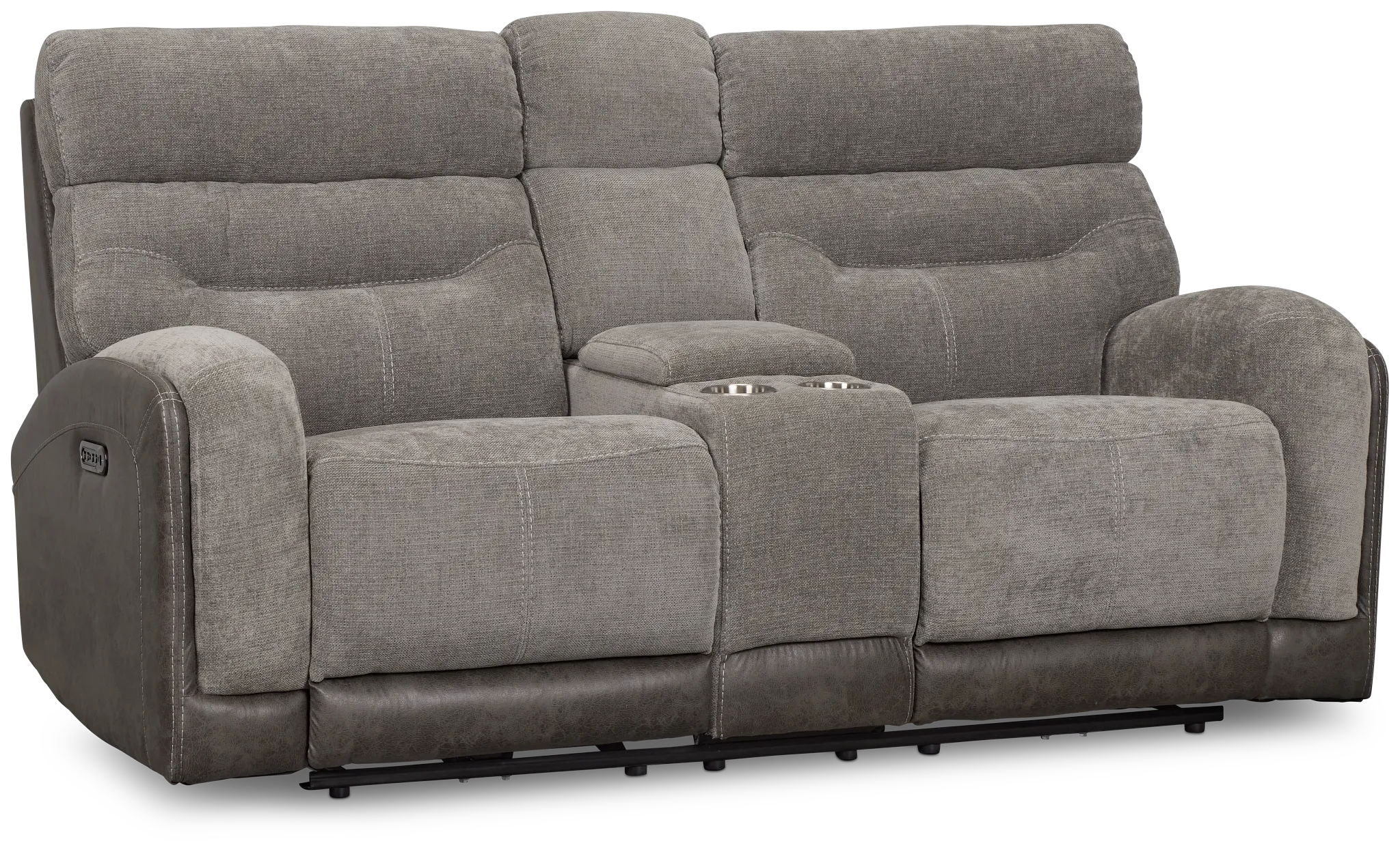 Travis Gray Fabric Power Reclining Console Loveseat