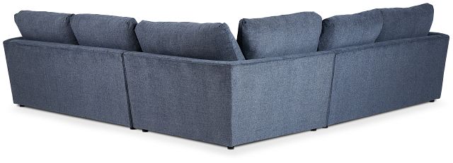 Noah Blue Fabric Small Two-arm Sectional