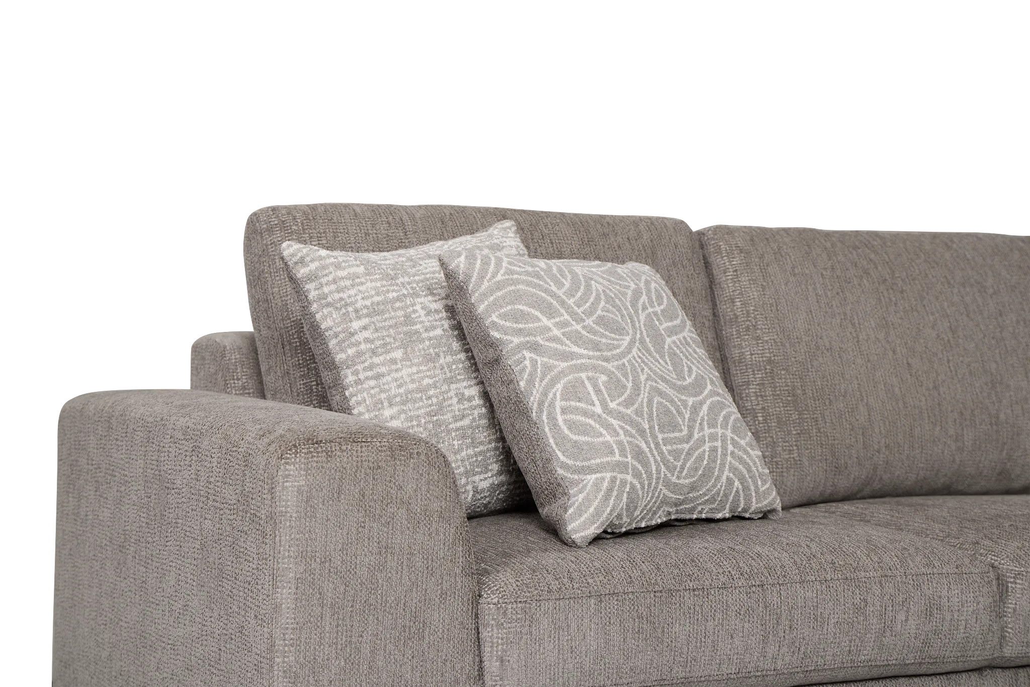Blakely Gray Fabric Small Two-arm Sectional