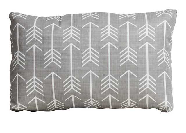Arrow Gray Lumbar Indoor/outdoor Accent Pillow