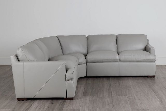 Amari Gray Leather Small Two-arm Sectional