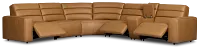 Sawyer Light Brown Micro Medium Triple Power 2-arm Sectional