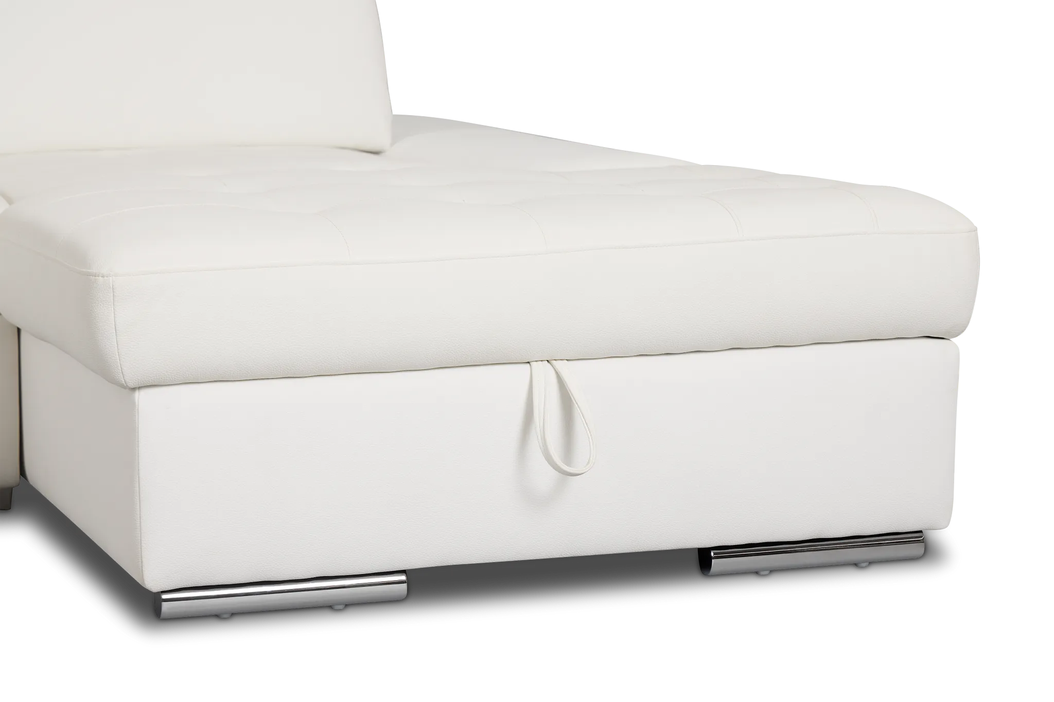 Eden White Micro Right Chaise Sleeper Sectional