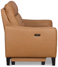 Keaton Brown Lthr/vinyl Power Reclining Loveseat W/ Power Headrest
